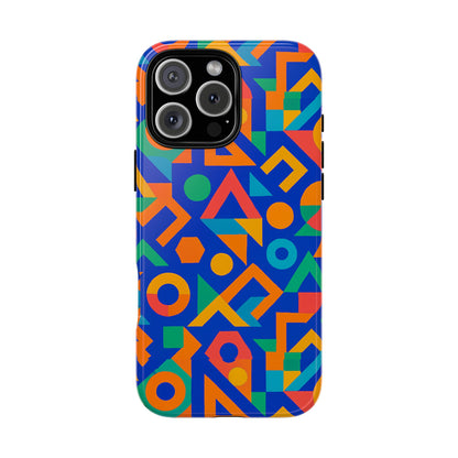 Multicolour Geometric 3D Wrap Protective Phone Case – Vibrant Accessory for Creative Individuals Compatible with iPhone 13, 14, 15 & 16 – all models including Pro, Pro Max & Plus