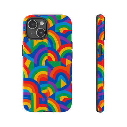 Multicolour Rainbow Protective Phone Case with 3D Design for Stylish Protection Compatible with iPhone 13, 14, 15 & 16 – All Models Including Pro, Pro Max & Plus