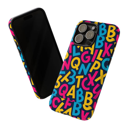 Multicolour 3D Wrap Phone Case with Playful Alphabet Design – Stylish Protection for Smartphones Compatible with iPhone 13, 14, 15 & 16 – All Models Including Pro, Pro Max & Plus