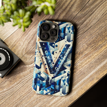 Blue Alphabet V Phone Case for Samsung and iPhone Shockproof Protective Cover with 3D Wrap Design and UV Resistance