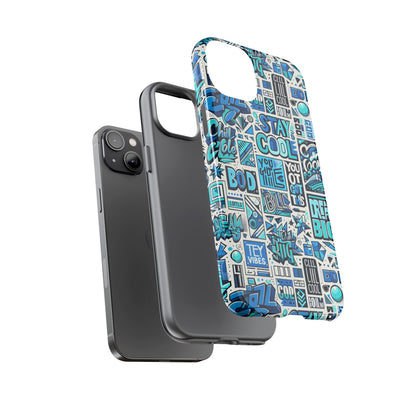 Blue Pattern Image 10 Phone Case for Men Women Shockproof Protective Cover with 3D Wrap Design and UV Protection