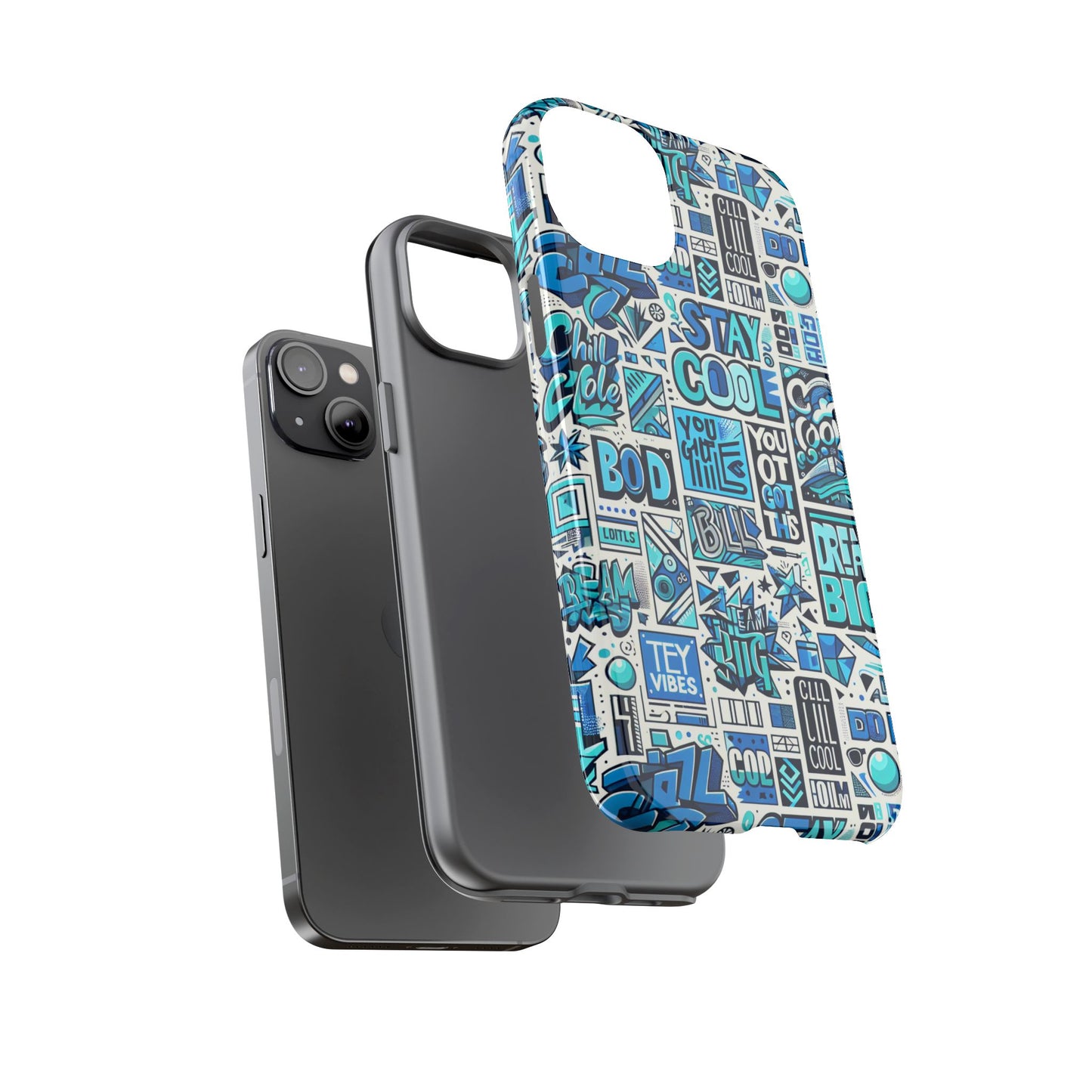 vibrant 3d protective phone case in blue alphabet design for trendy accessories stylish protection compatible with iphone 13, 14, 15 & 16 – all models including pro, pro max & plus