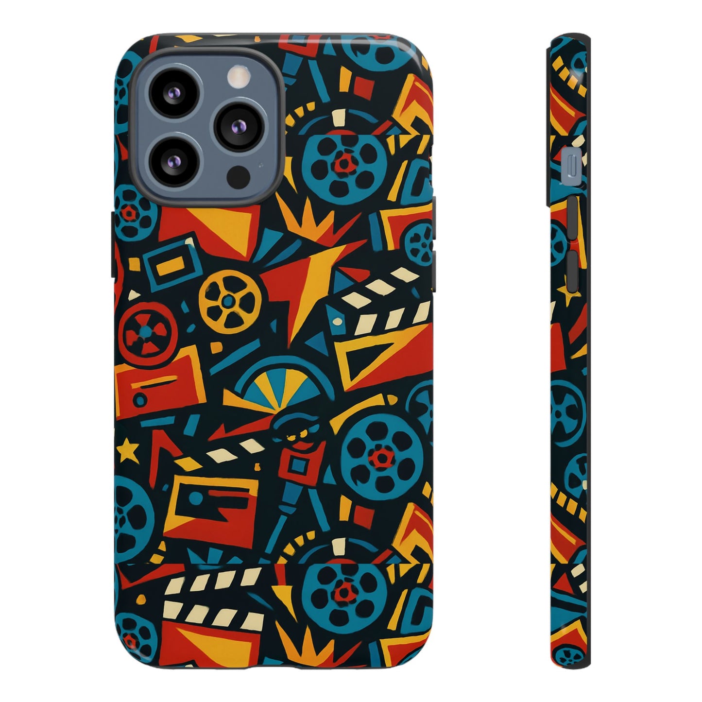 vibrant retro movie-inspired protective phone case with 3d design for stylish protection compatible with iphone 13, 14, 15 & 16 – all models including pro, pro max & plus