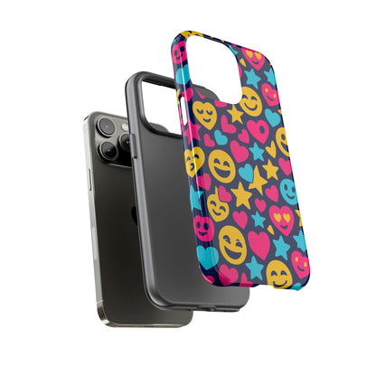 Vibrant Emoji Protective Phone Case with 3D Wrap Design for Fun Style and Robust Protection Compatible with iPhone 13, 14, 15 & 16 – All Models Including Pro, Pro Max & Plus