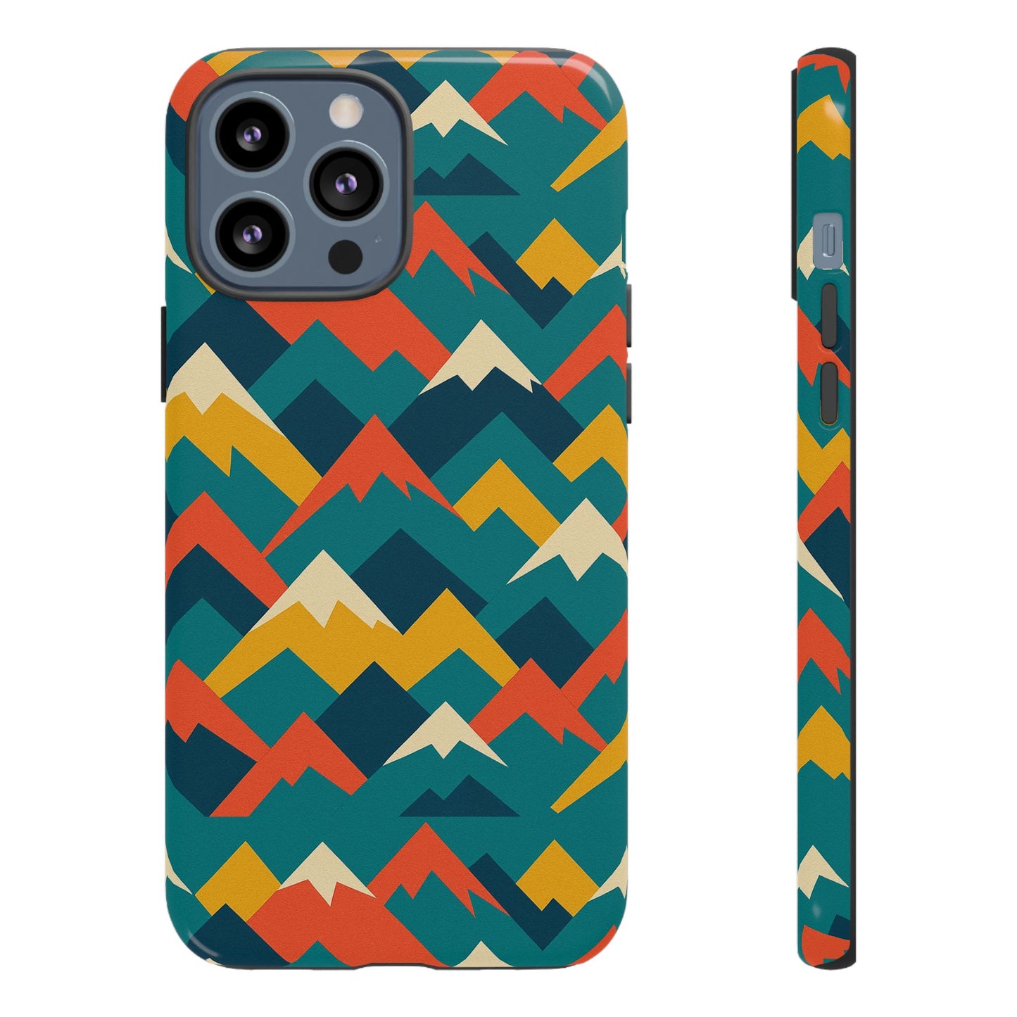 vibrant mountain pattern 3d wrap protective phone case stylish accessory for men and women compatible with iphone 13, 14, 15 & 16 – all models including pro, pro max & plus