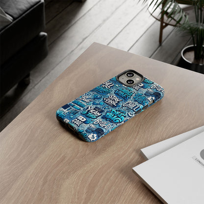 Vibrant 3D Wrap Protective Phone Case with Playful Blue Design for Stylish Protection Compatible with iPhone 13, 14, 15 & 16 – All Models Including Pro, Pro Max & Plus
