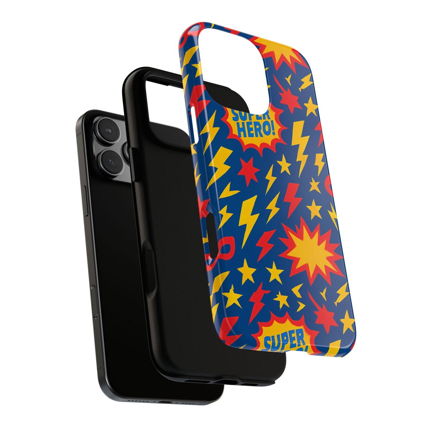 vibrant 3d superhero phone case – colourful retro design for kids and adults – stylish protection compatible with iphone 13, 14, 15 & 16 – all models including pro, pro max & plus