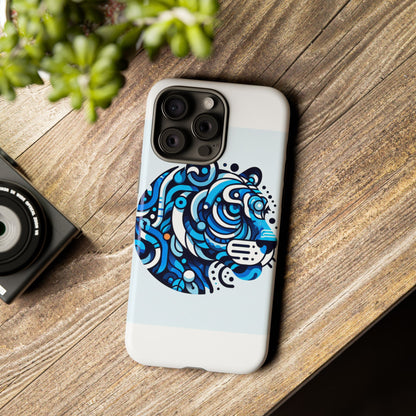 Vibrant 3D Wrap Protective Phone Case with Unique Blue Lion Design for Stylish Expression and Fun Accessories Compatible with iPhone 13, 14, 15 & 16 – all models including Pro, Pro Max & Plus
