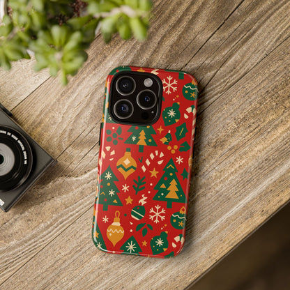 Multicolor 3D Wrap Protective Phone Case with Festive Holiday Design – Fun Retro Style for Smartphone Protection Compatible with iPhone 13, 14, 15 & 16 – all models including Pro, Pro Max & Plus