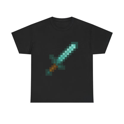 Unisex Heavy Cotton Tee - Pixel Sword Design for Gamers