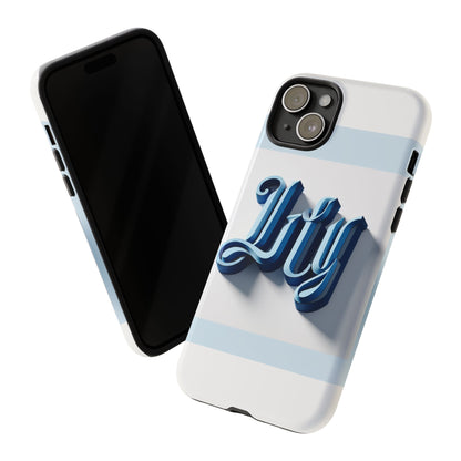 Vibrant 3D Blue Alphabet Protective Phone Case Stylish Accessory for Creative Individuals Compatible with iPhone 13, 14, 15 & 16 – all models including Pro, Pro Max & Plus