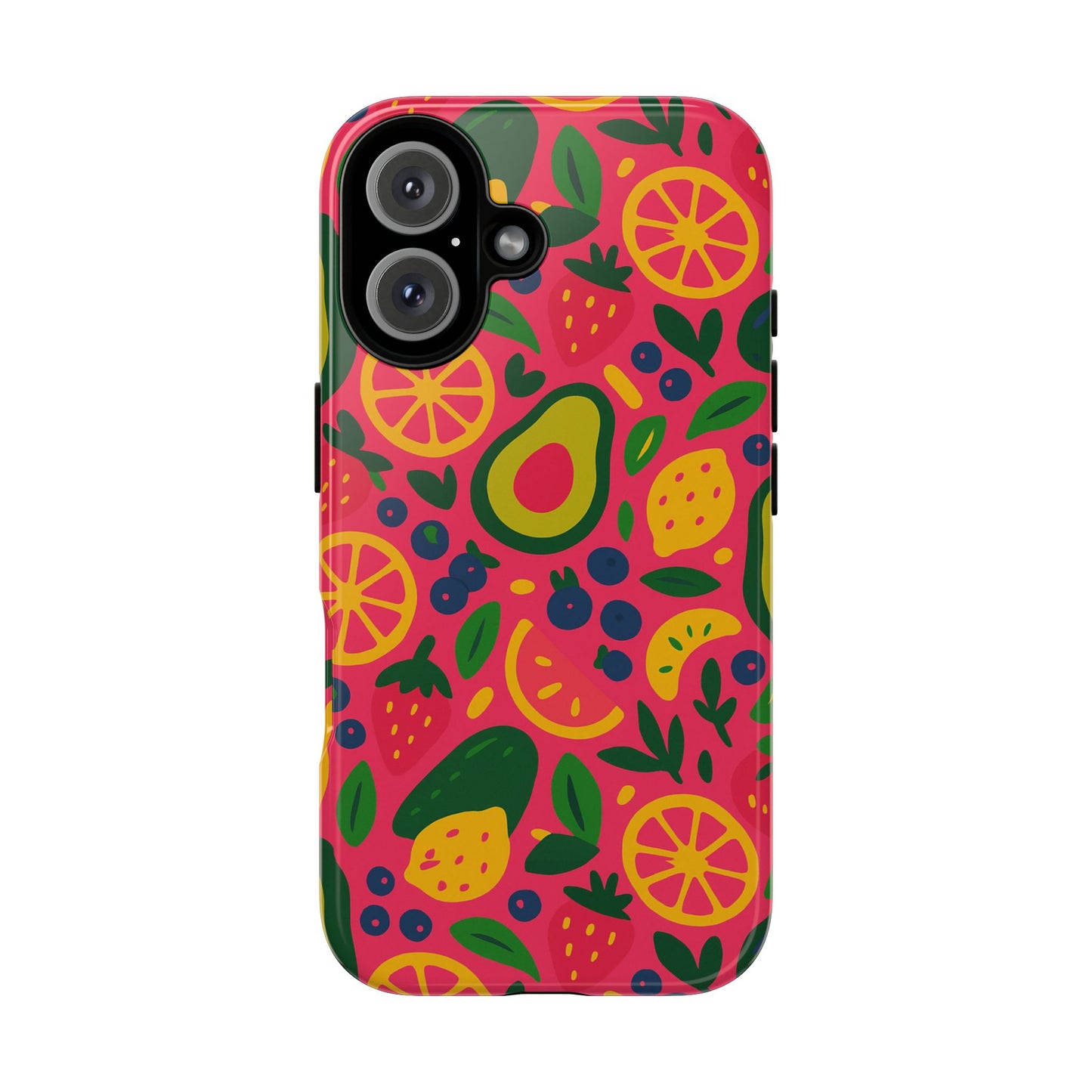 vibrant 3d fruit pattern protective phone case - playful accessory for individuality and stylish protection compatible with iphone 13, 14, 15 & 16 – all models including pro, pro max & plus