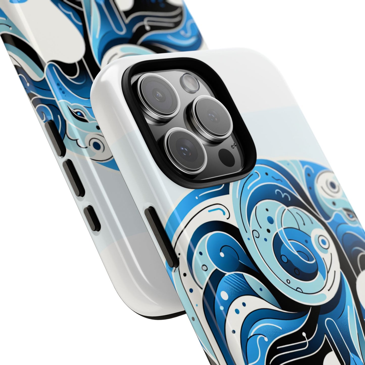 vibrant 3d blue elephant design protective phone case – unique abstract art style for stylish protection compatible with iphone 13, 14, 15 & 16 – all models including pro, pro max & plus