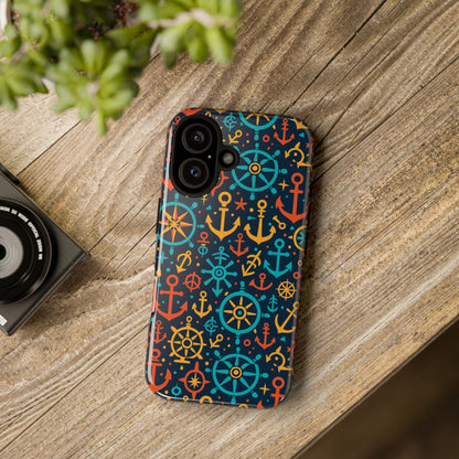 Vibrant Nautical Pattern Phone Case for Stylish Protection – Bold Accessory for iPhone 13, 14, 15 & 16 – All Models Including Pro, Pro Max & Plus