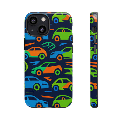 Vibrant 3D Car Pattern Protective Phone Case for Expressive Individuals Stylish Accessory Compatible with iPhone 13, 14, 15 & 16 – all models including Pro, Pro Max & Plus