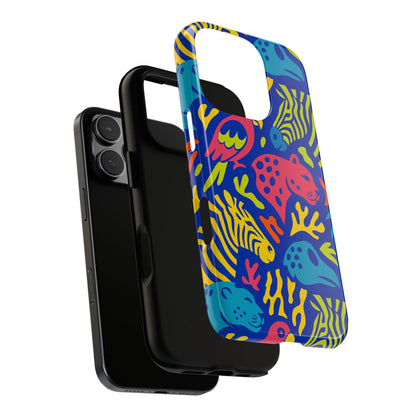 Vibrant Animal Print Protective Phone Case for Stylish Protection with Multicolour Design – Compatible with iPhone 13, 14, 15 & 16 – All Models Including Pro, Pro Max & Plus