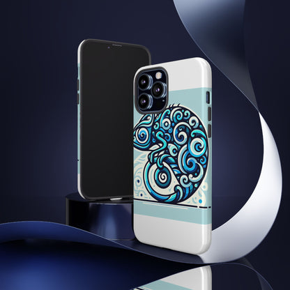 Vibrant 3D Wrap Protective Phone Case with Playful Chameleon Design in Blue – Unique Accessory for Self-Expression Compatible with iPhone 13, 14, 15 & 16 – all models including Pro, Pro Max & Plus