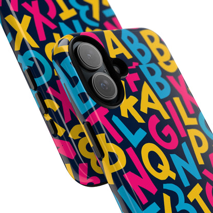 Multicolour 3D Wrap Phone Case with Playful Alphabet Design – Stylish Protection for Smartphones Compatible with iPhone 13, 14, 15 & 16 – All Models Including Pro, Pro Max & Plus