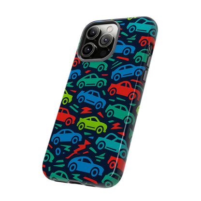 Vibrant Retro Automotive Design Protective Phone Case for Kids and Adults – Colourful 3D Wrap Style – Stylish Protection Compatible with iPhone 13, 14, 15 & 16 – All Models Including Pro, Pro Max & Plus