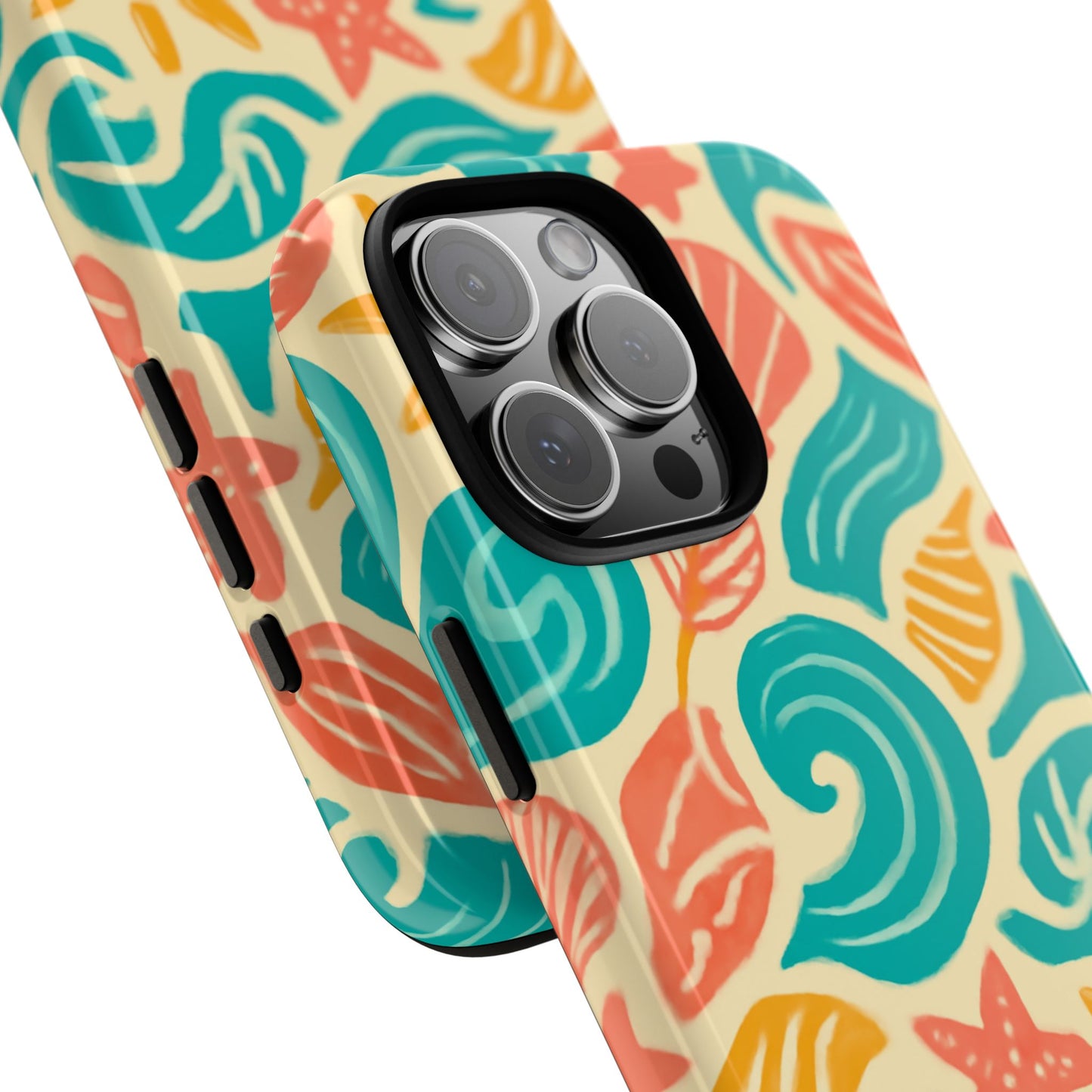 vibrant beach style protective phone case with 3d wrap design for stylish protection – compatible with iphone 13, 14, 15 & 16 – all models including pro, pro max & plus