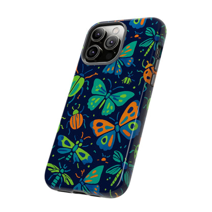Vibrant Insect Pattern Protective Phone Case for Stylish Protection – Multicolour 3D Design Compatible with iPhone 13, 14, 15 & 16 – all models including Pro, Pro Max & Plus