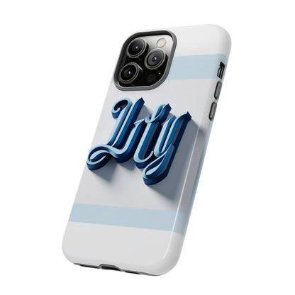 Vibrant 3D Blue Alphabet Protective Phone Case Stylish Accessory for Creative Individuals Compatible with iPhone 13, 14, 15 & 16 – all models including Pro, Pro Max & Plus