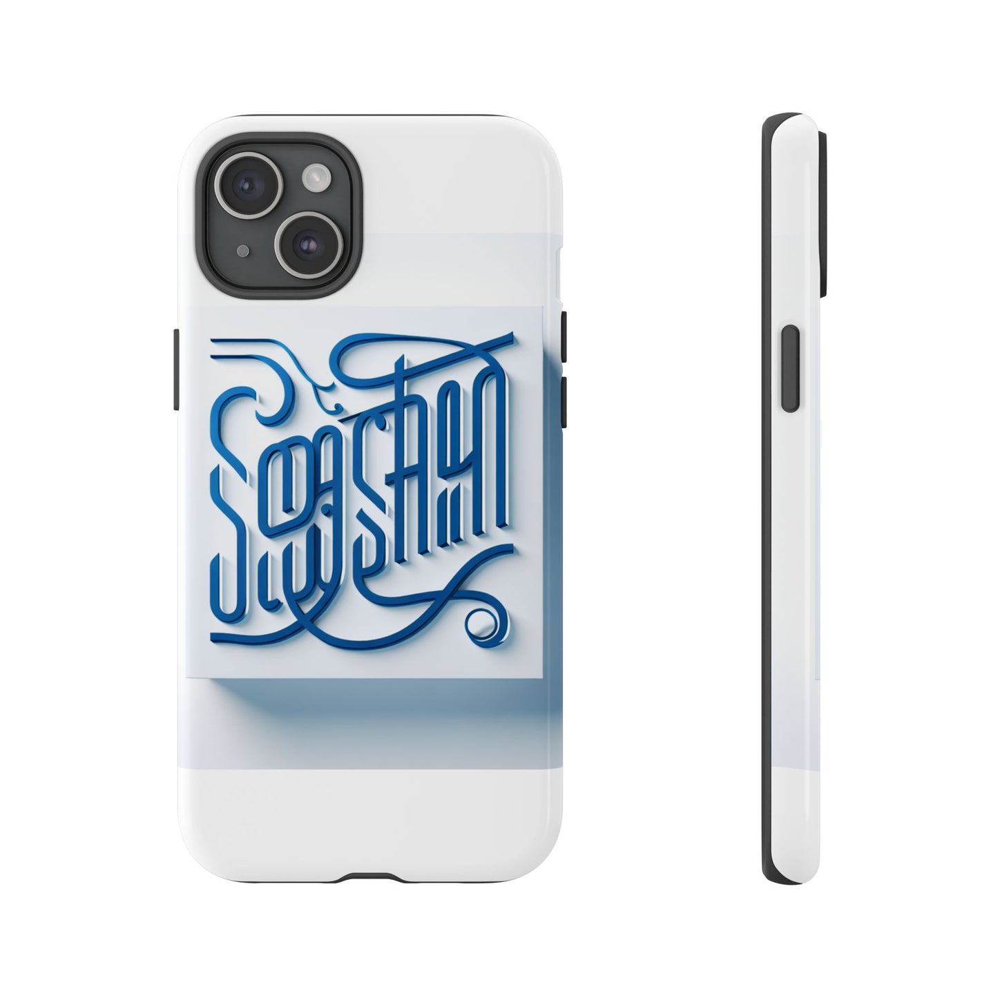 vibrant blue 3d alphabet phone case for stylish protection and unique expression compatible with iphone 13, 14, 15 & 16 – all models including pro, pro max & plus