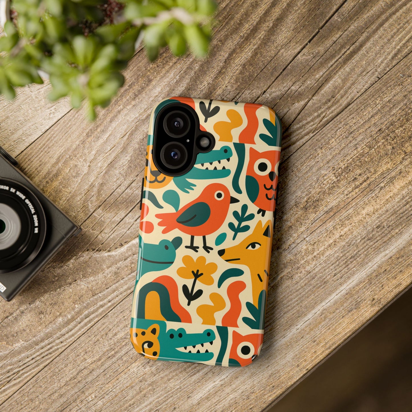 vibrant animal print protective phone case with 3d wrap design for unique style and expression compatible with iphone 13, 14, 15 & 16 – all models including pro, pro max & plus