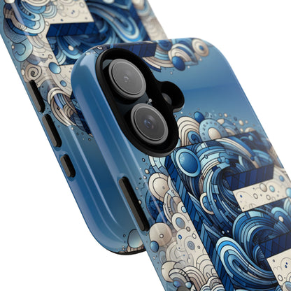 Blue Alphabet F Phone Case for iPhone and Android Durable Shockproof Cover with 3D Wrap Design and UV Protection