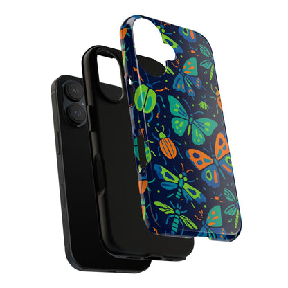 Vibrant Insect Pattern Protective Phone Case for Stylish Protection – Multicolour 3D Design Compatible with iPhone 13, 14, 15 & 16 – all models including Pro, Pro Max & Plus