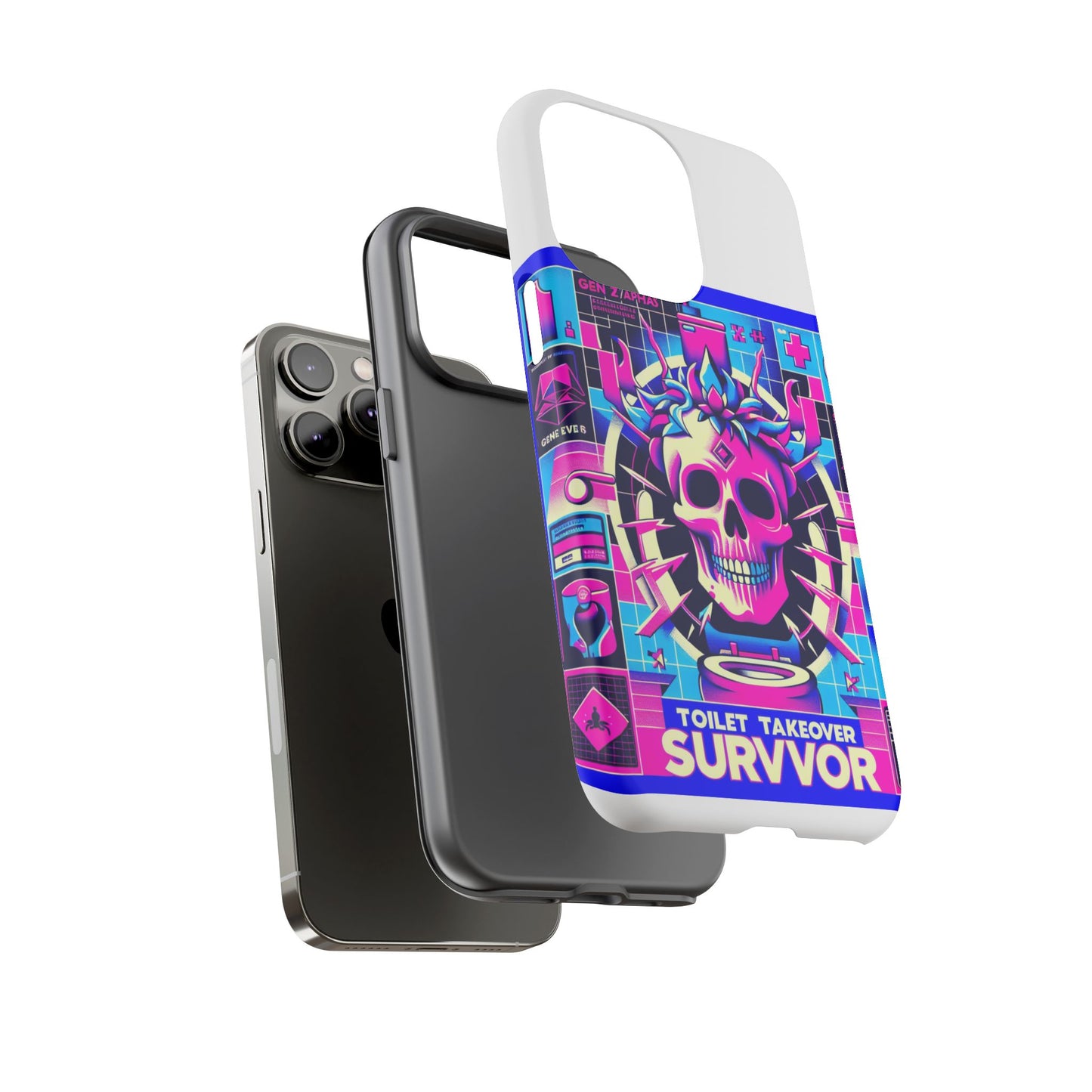toilet takeover survivor 3d wrap protective phone case for anime and comic fans, shock absorbing tpu silicone, uv protected, stylish design, gift for birthdays and holidays