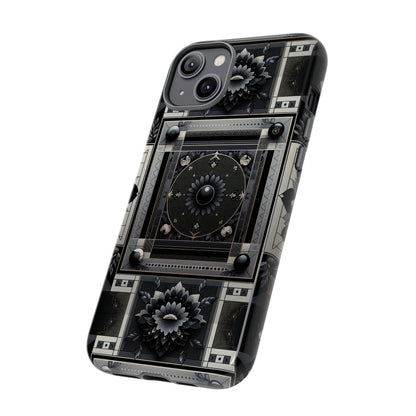 Pattern Image 4 Vibrant Shockproof Phone Case for Anime and Comic Fans, Geometric Black and Silver Design, Durable Protective Cover Compatible with iPhone 13, 14, 15 & 16 – all models including Pro, Pro Max & Plus