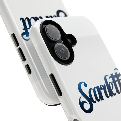 Vibrant 3D Wrap Protective Phone Case with Blue Script Design – Unique Fashion Accessory – Compatible with iPhone 13, 14, 15 & 16 – all models including Pro, Pro Max & Plus