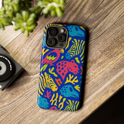 Vibrant Animal Print Protective Phone Case for Stylish Protection with Multicolour Design – Compatible with iPhone 13, 14, 15 & 16 – All Models Including Pro, Pro Max & Plus