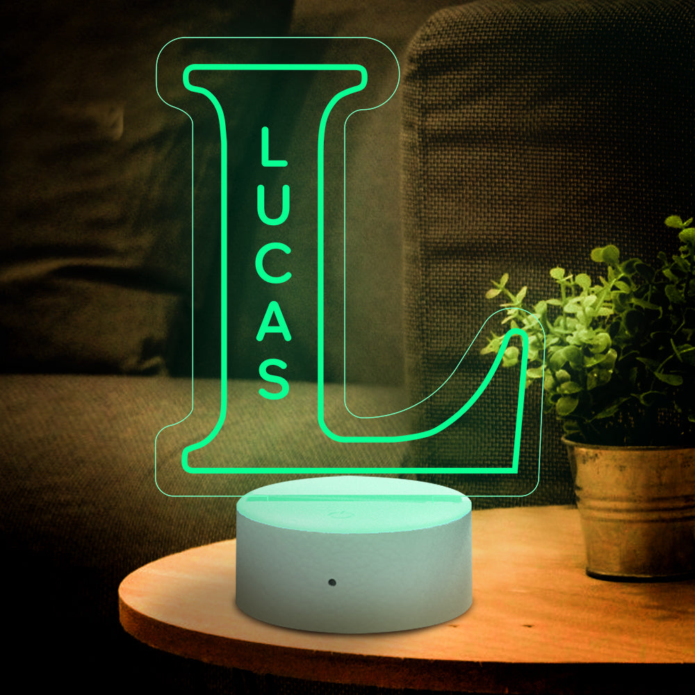 a-z 26 letters led lamp custom name night light for kids, colour changing acrylic night light, personalised bedroom decor, gift for him or her