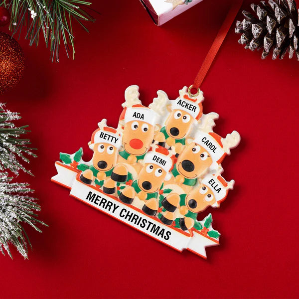 custom name reindeer family xmas ornament personalised decoration gifts for christmas tree