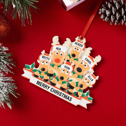 Custom Name Reindeer Family Xmas Ornament Personalised Decoration Gifts for Christmas Tree