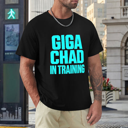 Men's T-Shirt 100% Cotton GIGA CHAD in Training Graphic Tee for Fitness Enthusiasts, Casual Wear, Bold Design, Comfortable Style, Perfect for Gym and Daily Outings