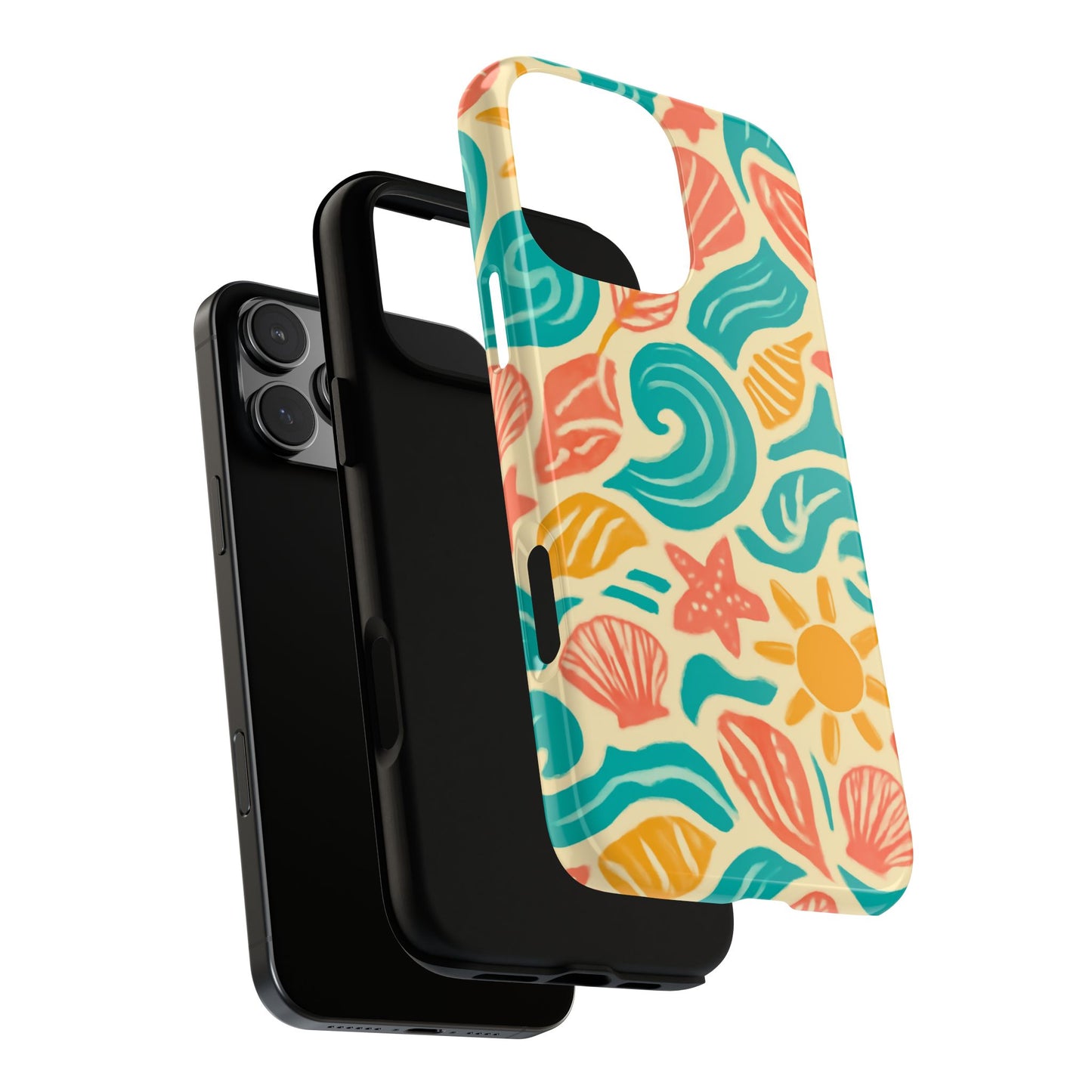 vibrant beach style protective phone case with 3d wrap design for stylish protection – compatible with iphone 13, 14, 15 & 16 – all models including pro, pro max & plus