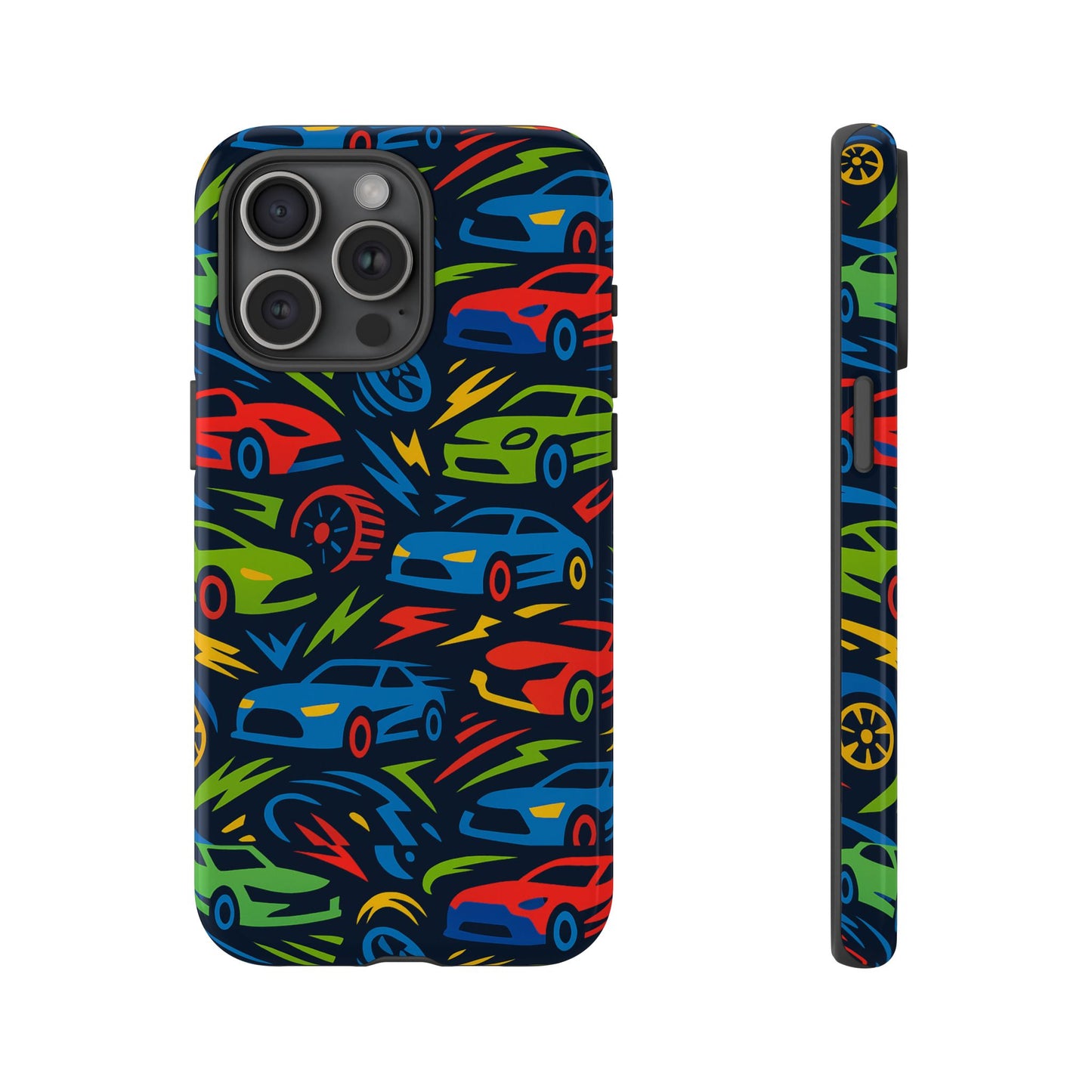 vibrant 3d car design protective phone case – fun retro style for kids and adults – stylish protection – compatible with iphone 13, 14, 15 & 16 – all models including pro, pro max & plus