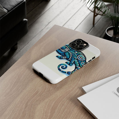 Vibrant 3D Chameleon Phone Case with Blue Design for Stylish Protection Compatible with iPhone 13, 14, 15 & 16 – All Models Including Pro, Pro Max & Plus