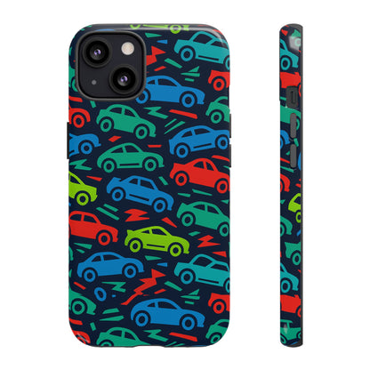 Vibrant Retro Automotive Design Protective Phone Case for Kids and Adults – Colourful 3D Wrap Style – Stylish Protection Compatible with iPhone 13, 14, 15 & 16 – All Models Including Pro, Pro Max & Plus