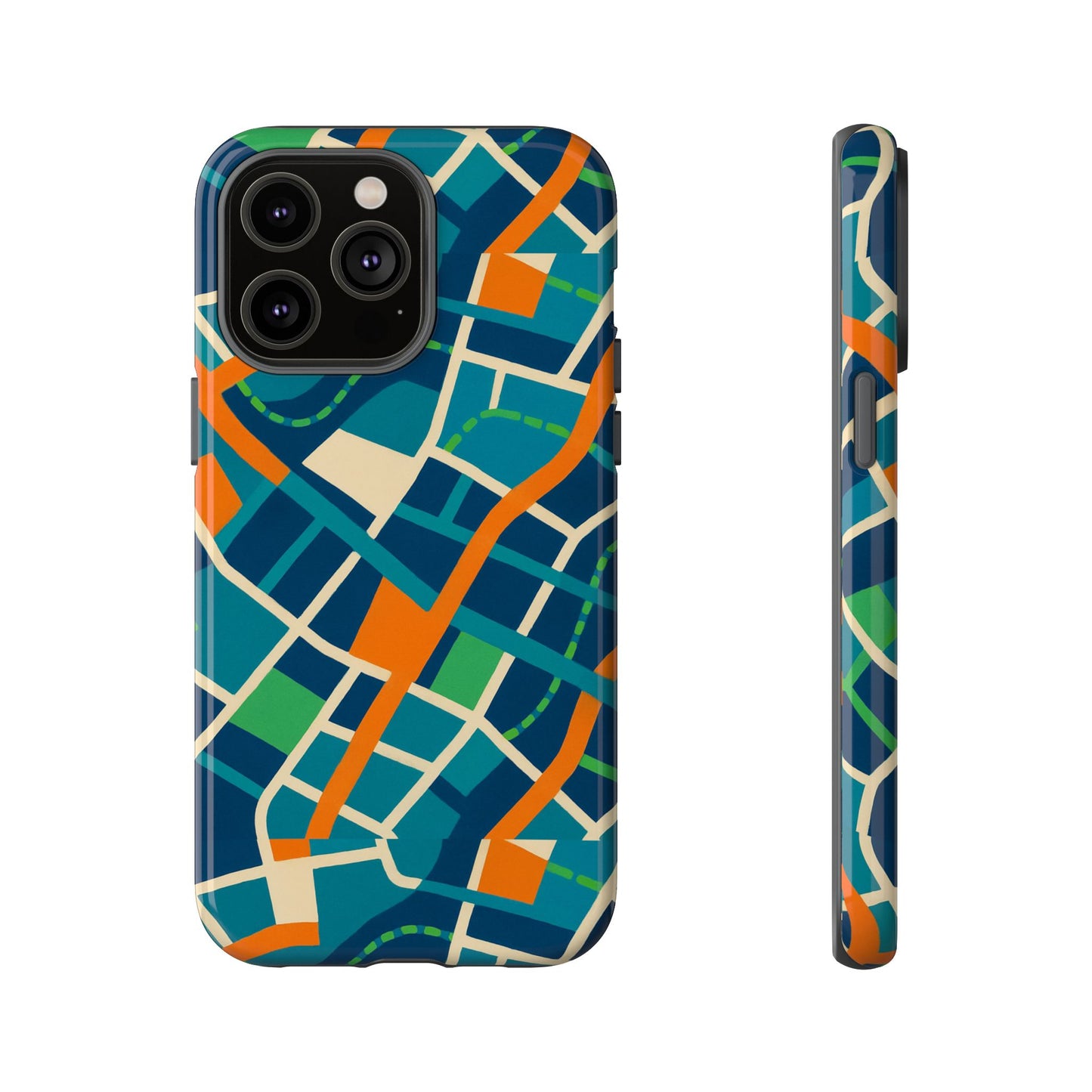 multicolour abstract geometric phone case for stylish protection compatible with iphone 13, 14, 15 & 16 – all models including pro, pro max & plus