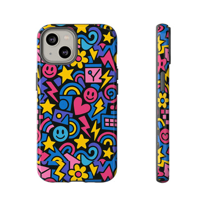 Vibrant Multicolour Cartoon Protective Phone Case – Playful 3D Design for Stylish Protection – Compatible with iPhone 13, 14, 15 & 16 – all models including Pro, Pro Max & Plus