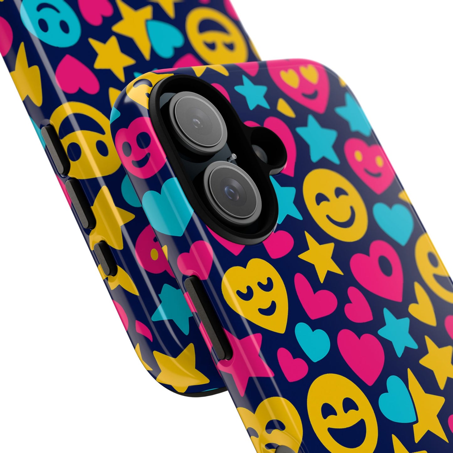 vibrant emoji protective phone case with 3d wrap design for fun style and robust protection compatible with iphone 13, 14, 15 & 16 – all models including pro, pro max & plus
