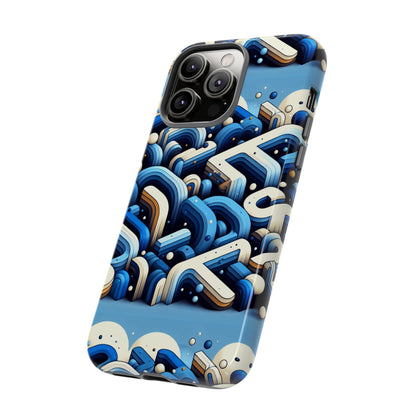 Blue Alphabet B Phone Case for Men and Women Shockproof Protective Cover with 3D Wrap Design and UV Protection
