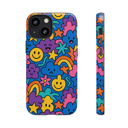 Vibrant Cartoon Protective Phone Case with Playful Multicolour Design – Unisex Fashion Accessory – Compatible with iPhone 13, 14, 15 & 16 – All Models Including Pro, Pro Max & Plus