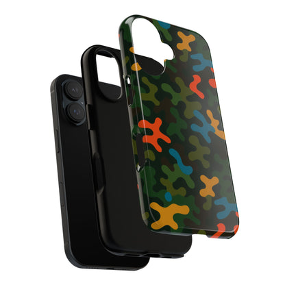 Multicolour Camouflage 3D Wrap Protective Phone Case Stylish Design for Men and Women Stylish Protection Compatible with iPhone 13, 14, 15 & 16 – all models including Pro, Pro Max & Plus
