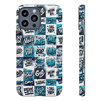 Vibrant 3D Wrap Phone Case in Blue with Playful Retro Design for Stylish Protection Compatible with iPhone 13, 14, 15 & 16 – all models including Pro, Pro Max & Plus