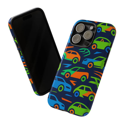 Vibrant 3D Car Pattern Protective Phone Case for Expressive Individuals Stylish Accessory Compatible with iPhone 13, 14, 15 & 16 – all models including Pro, Pro Max & Plus